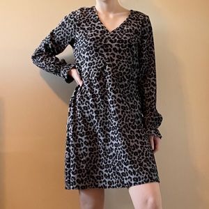 Day after Day blue cheetah print long sleeve dress